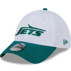 New York Jets Flex^Men's New Era White/Green 2024 NFL Training Camp 39THIRTY Flex Hat