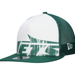 New York Jets Snapback^Men's New Era White/Green Distressed 9FIFTY A-Frame Snapback Hat