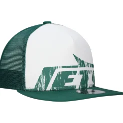 New York Jets Snapback^Men's New Era White/Green Distressed 9FIFTY A-Frame Snapback Hat