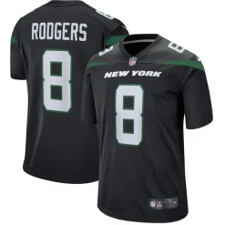New York Jets Jerseys | Men^Men's Nike Aaron Rodgers Black Game Jersey