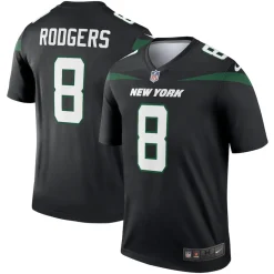 New York Jets T-Shirts | Men^Men's Nike Aaron Rodgers Black Alternate Legend Player Performance Top