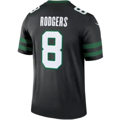 New York Jets Jerseys | Men^Men's Nike Aaron Rodgers Black Alternate Legend Player Performance Top