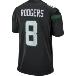 New York Jets Jerseys | Men^Men's Nike Aaron Rodgers Black Game Jersey