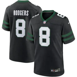 New York Jets Nike Game^Men's Nike Aaron Rodgers Legacy Black Alternate Game Jersey