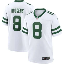 New York Jets Nike Game | Replica^Men's Nike Aaron Rodgers Legacy White Player Game Jersey