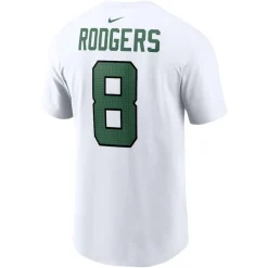 New York Jets T-Shirts | Men^Men's Nike Aaron Rodgers White Player Name & Number T-Shirt