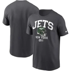 New York Jets T-Shirts | Men^Men's Nike Anthracite Helmet Essential T-Shirt