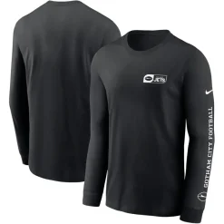 New York Jets T-Shirts | Men^Men's Nike Black All Out Long Sleeve T-Shirt
