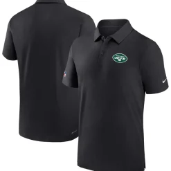 New York Jets Polos^Men's Nike Black Sideline Coaches Performance Polo