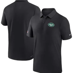 New York Jets Polos^Men's Nike Black Sideline Coaches Performance Polo