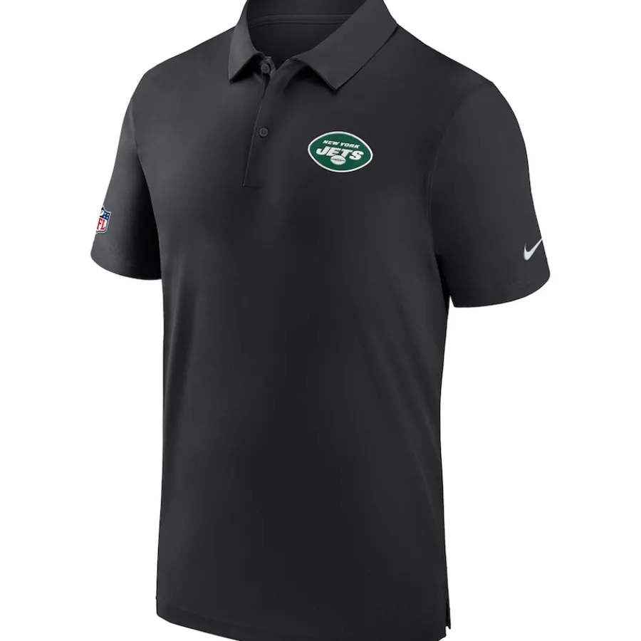 New York Jets Polos^Men's Nike Black Sideline Coaches Performance Polo