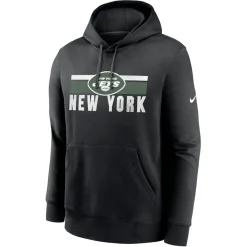 New York Jets Sweatshirts & Fleece | Men^Men's Nike Black Club Fleece Pullover Hoodie