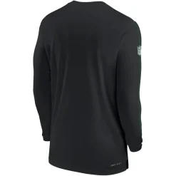 New York Jets Long Sleeved^Men's Nike Black Sideline Coach UV Performance Long Sleeve T-Shirt