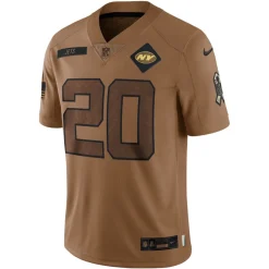 New York Jets Nike Limited^Men's Nike Breece Hall Brown Salute To Service Limited Jersey