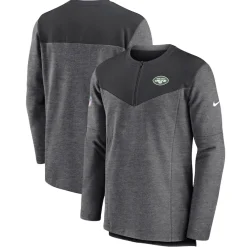 New York Jets Jackets | Sweatshirts & Fleece^Men's Nike Charcoal Sideline Lockup Performance Quarter-Zip Top