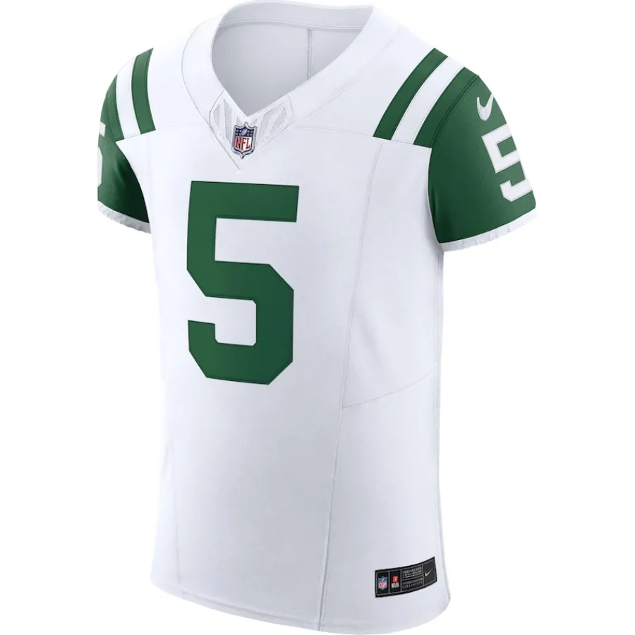 New York Jets Nike Elite^Men's Nike Garrett Wilson White Classic Alternate Vapor F.U.S.E. Elite Jersey