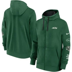 New York Jets Sweatshirts & Fleece | Men^Men's Nike Green Club Full-Zip Hoodie Jacket