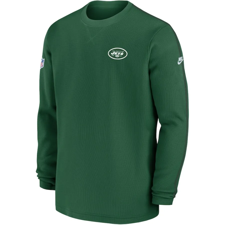 New York Jets T-Shirts | Men^Men's Nike Green Alternate Logo Coach Long Sleeve Top