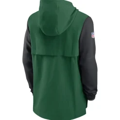 New York Jets Jackets | Sweatshirts & Fleece^Men's Nike Green/Black Sideline Player Quarter-Zip Hoodie