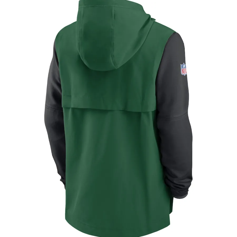 New York Jets Jackets | Sweatshirts & Fleece^Men's Nike Green/Black Sideline Player Quarter-Zip Hoodie
