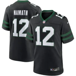 New York Jets Nike Game^Men's Nike Joe Namath Legacy Black Alternate Retired Player Game Jersey