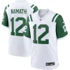 New York Jets Nike Game^Men's Nike Joe Namath White Classic Alternate Retired Player Game Jersey