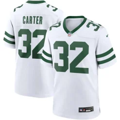 New York Jets Replica^Men's Nike Michael Carter Legacy White Game Jersey