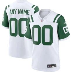 New York Jets Nike Game^Men's Nike White Classic Alternate Custom Replica Jersey
