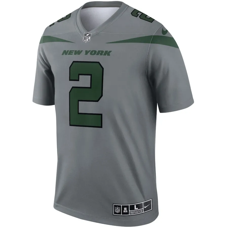 New York Jets Jerseys | Men^Men's Nike Zach Wilson Gray Inverted Legend Player Performance Top
