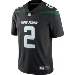 New York Jets Nike Limited^Men's Nike Zach Wilson Stealth Black Vapor Limited Jersey