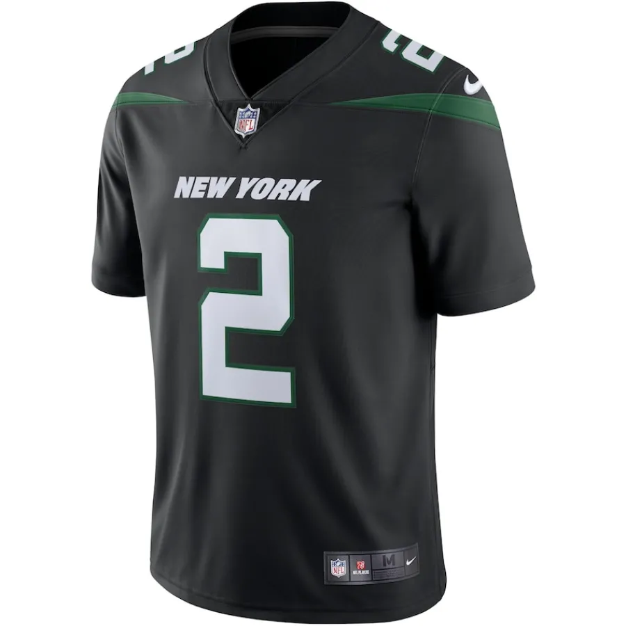 New York Jets Nike Limited^Men's Nike Zach Wilson Stealth Black Vapor Limited Jersey