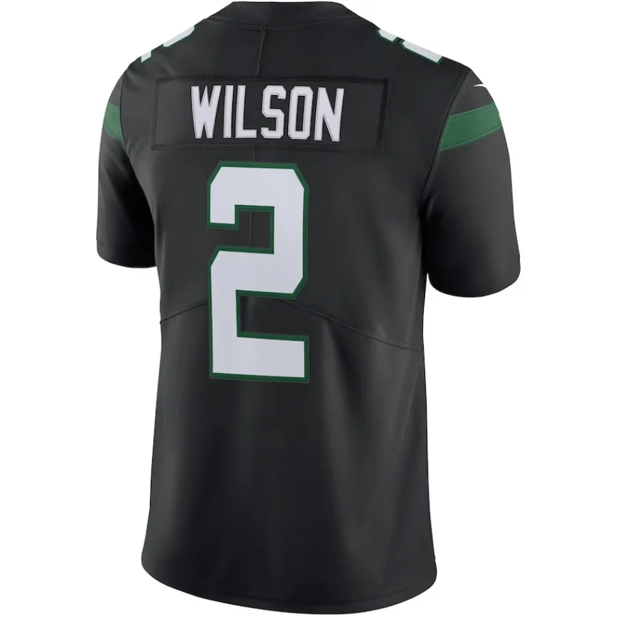 New York Jets Nike Limited^Men's Nike Zach Wilson Stealth Black Vapor Limited Jersey