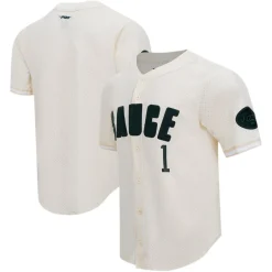 New York Jets Sweaters & Dress Shirts^Men's Pro Standard Ahmad Sauce Gardner Cream Name & Number Triple Tonal Button-Up Baseball Jersey