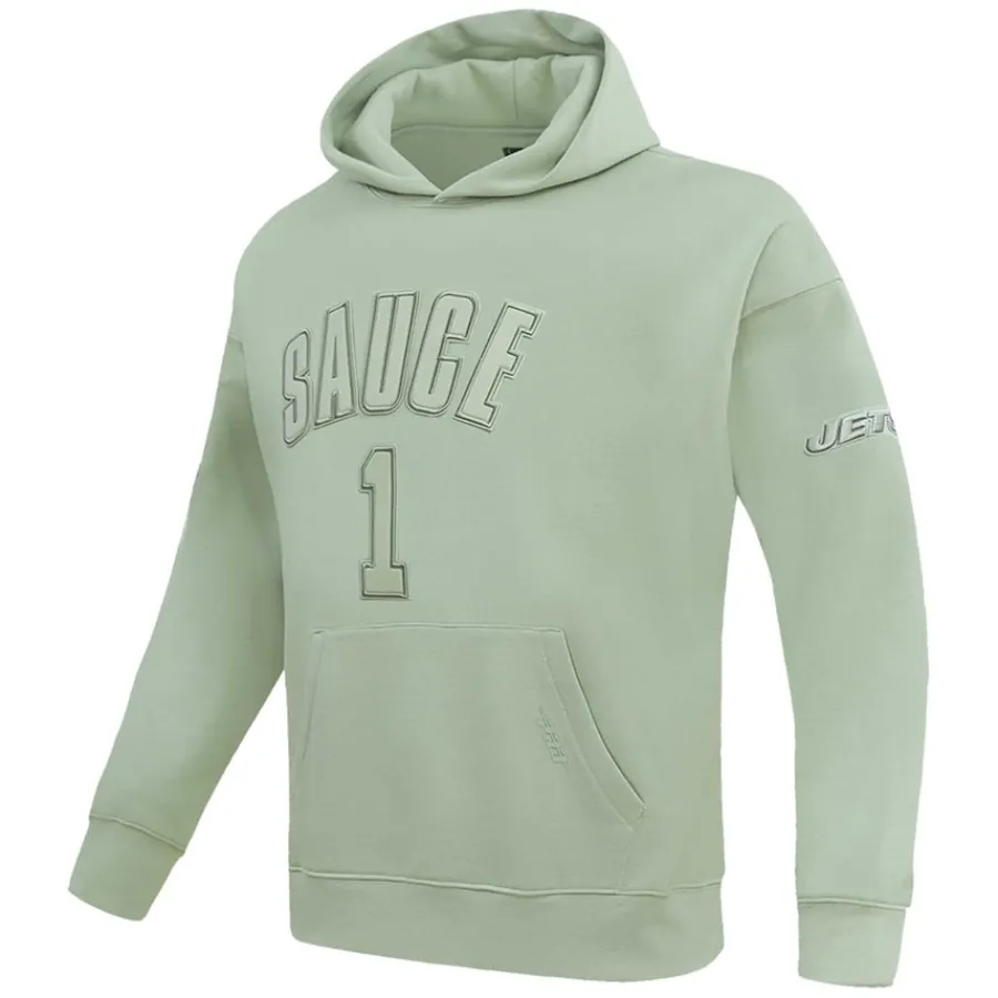 New York Jets Sweatshirts & Fleece | Men^Men's Pro Standard Ahmad Sauce Gardner Light Green Player Name & Number Pullover Hoodie