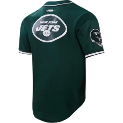 New York Jets Sweaters & Dress Shirts^Men's Pro Standard Ahmad Sauce Gardner Green Mesh Button-Up Baseball Jersey