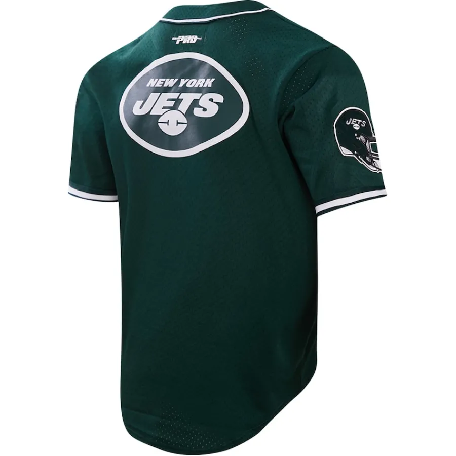 New York Jets Sweaters & Dress Shirts^Men's Pro Standard Ahmad Sauce Gardner Green Mesh Button-Up Baseball Jersey