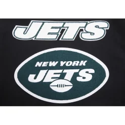New York Jets Jackets^Men's Pro Standard Black Mash Up Full-Zip Varsity Jacket