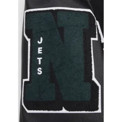 New York Jets Jackets^Men's Pro Standard Black Mash Up Full-Zip Varsity Jacket