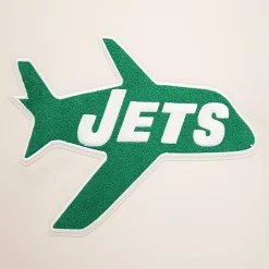 New York Jets Sweatshirts & Fleece | Men^Men's Pro Standard Cream Retro Classics Fleece Pullover Sweatshirt