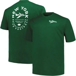 New York Jets Big & Tall^Men's Profile Green Big & Tall Two-Hit Throwback T-Shirt