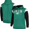 New York Jets Sweatshirts & Fleece | Men^Men's Profile Green Big & Tall Trench Battle Pullover Hoodie