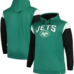 New York Jets Sweatshirts & Fleece | Men^Men's Profile Green Big & Tall Trench Battle Pullover Hoodie