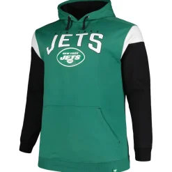 New York Jets Sweatshirts & Fleece | Men^Men's Profile Green Big & Tall Trench Battle Pullover Hoodie