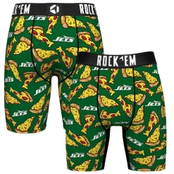 New York Jets Underwear & Sleepwear^Men's Rock Em Socks Green NY Style Pizza Boxer Briefs