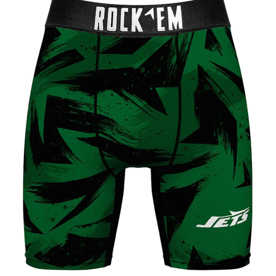 New York Jets Underwear & Sleepwear^Men's Rock Em Socks Green Game Paint Boxer Briefs