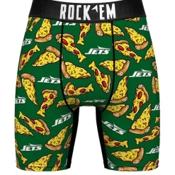 New York Jets Underwear & Sleepwear^Men's Rock Em Socks Green NY Style Pizza Boxer Briefs