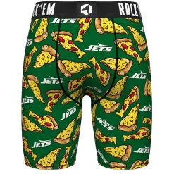 New York Jets Underwear & Sleepwear^Men's Rock Em Socks Green NY Style Pizza Boxer Briefs