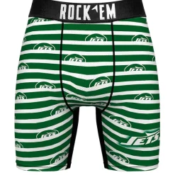 New York Jets Underwear & Sleepwear | Underwear & Sleepwear^Men's Rock Em Socks Green Two-Pack Mascot Slogan Boxer Briefs