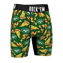 New York Jets Underwear & Sleepwear^Men's Rock Em Socks Green NY Style Pizza Boxer Briefs