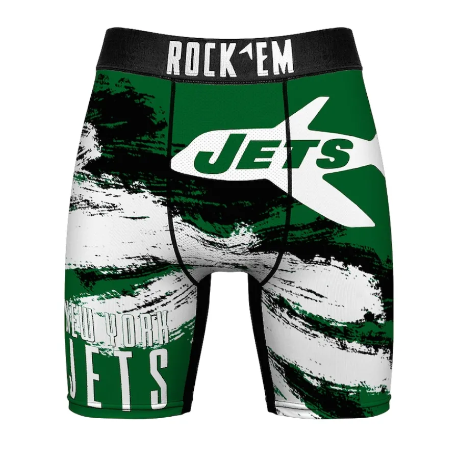 Women New York Jets Underwear & Sleepwear | Underwear & Sleepwear^Men's Rock Em Socks Gridiron Classic Paint Boxer Briefs